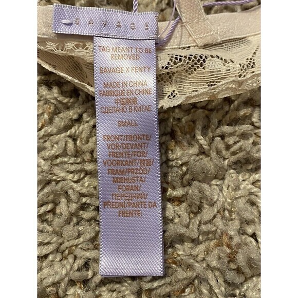 SAVAGE X Fenty Lace Racerback Bralette Blush Pink Size Small Rhianna NEW - Picture 3 of 6